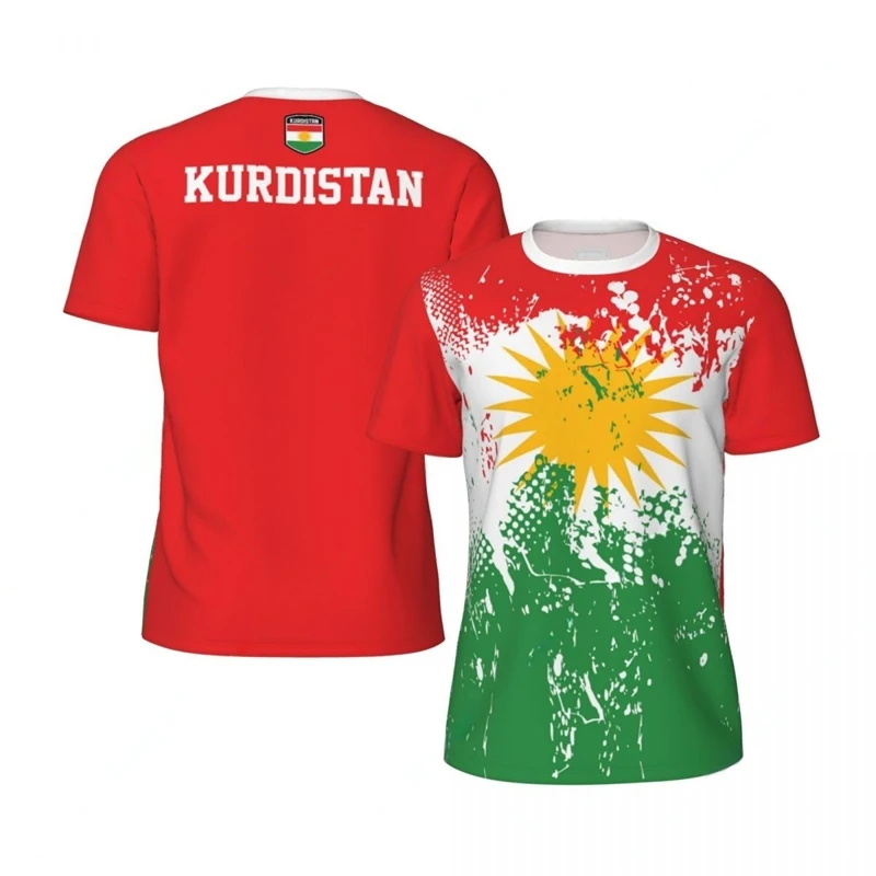 Kurdistan Flag Graphic Mens Football Jersey Fashion National Emblem 3D Printed Sports T Shirt Casual Oversized Breathable Tees image 5