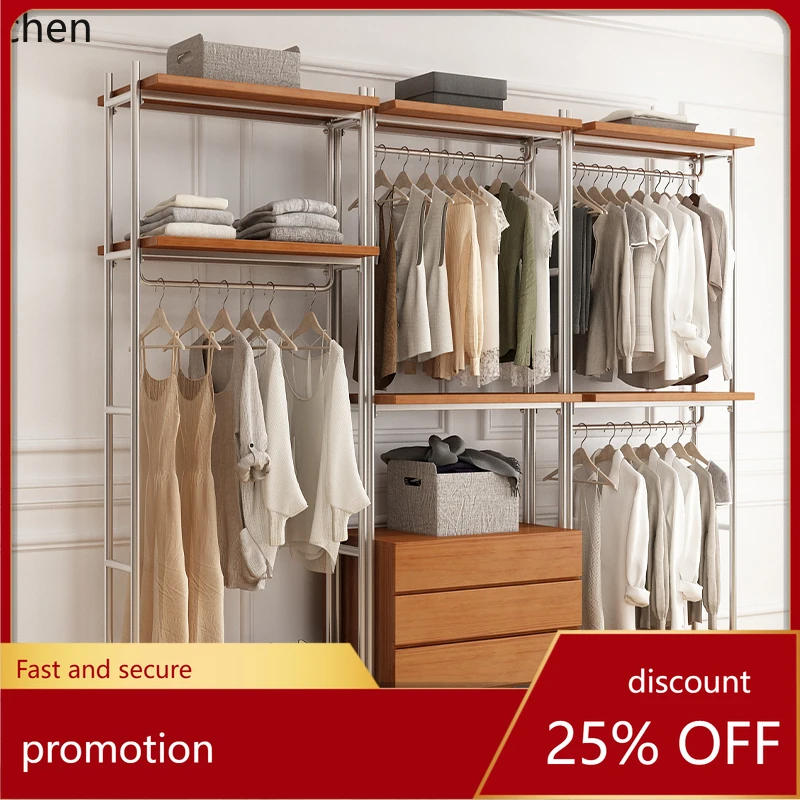 ZML wrought iron walk-in hanger floor-to-ceiling bedroom metal rack open wardrobe