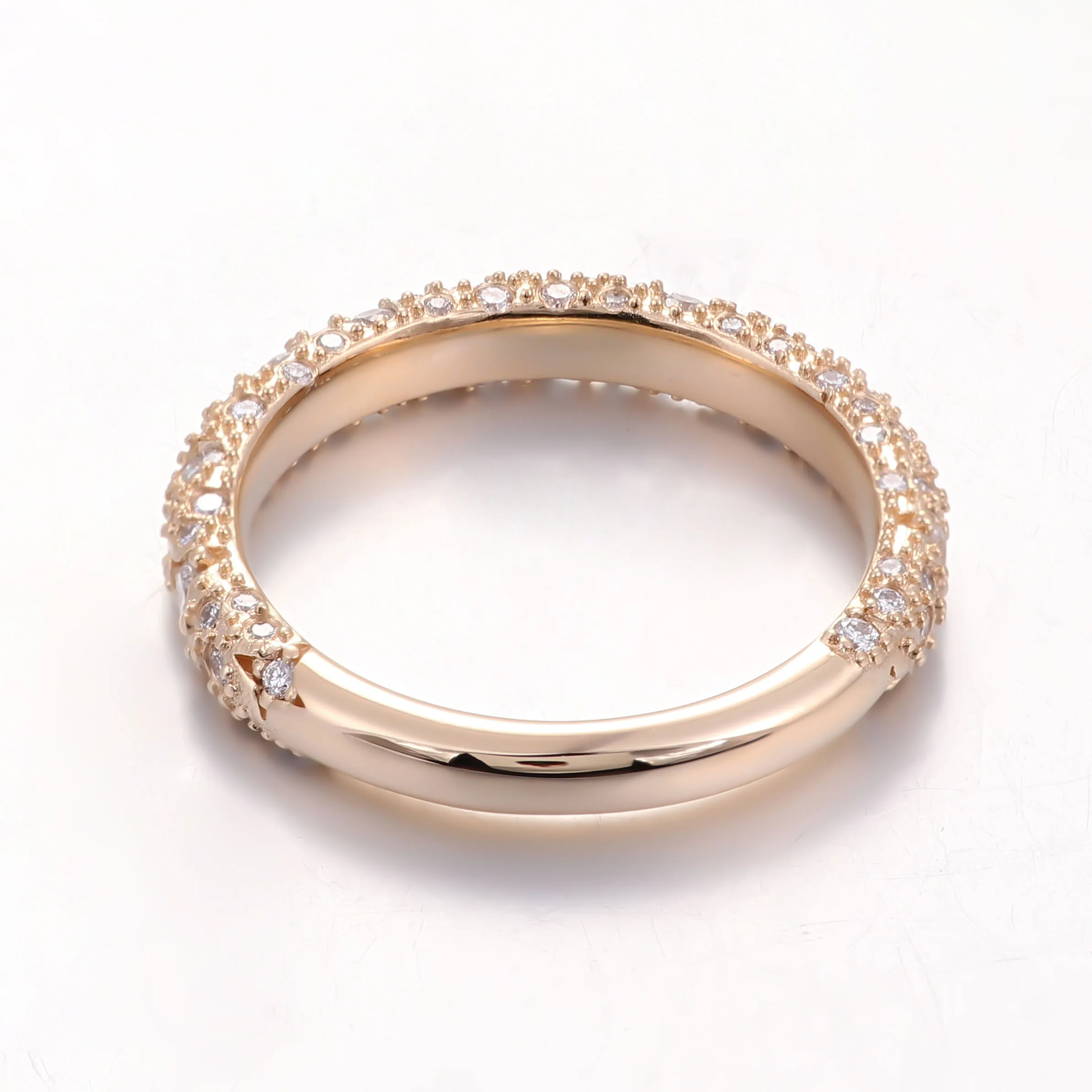 Provence 10K/14K/18K Moissanite Half Eternity Rings for Women Round Cut Custom Jewelry Women's Promise Rings Wedding Band