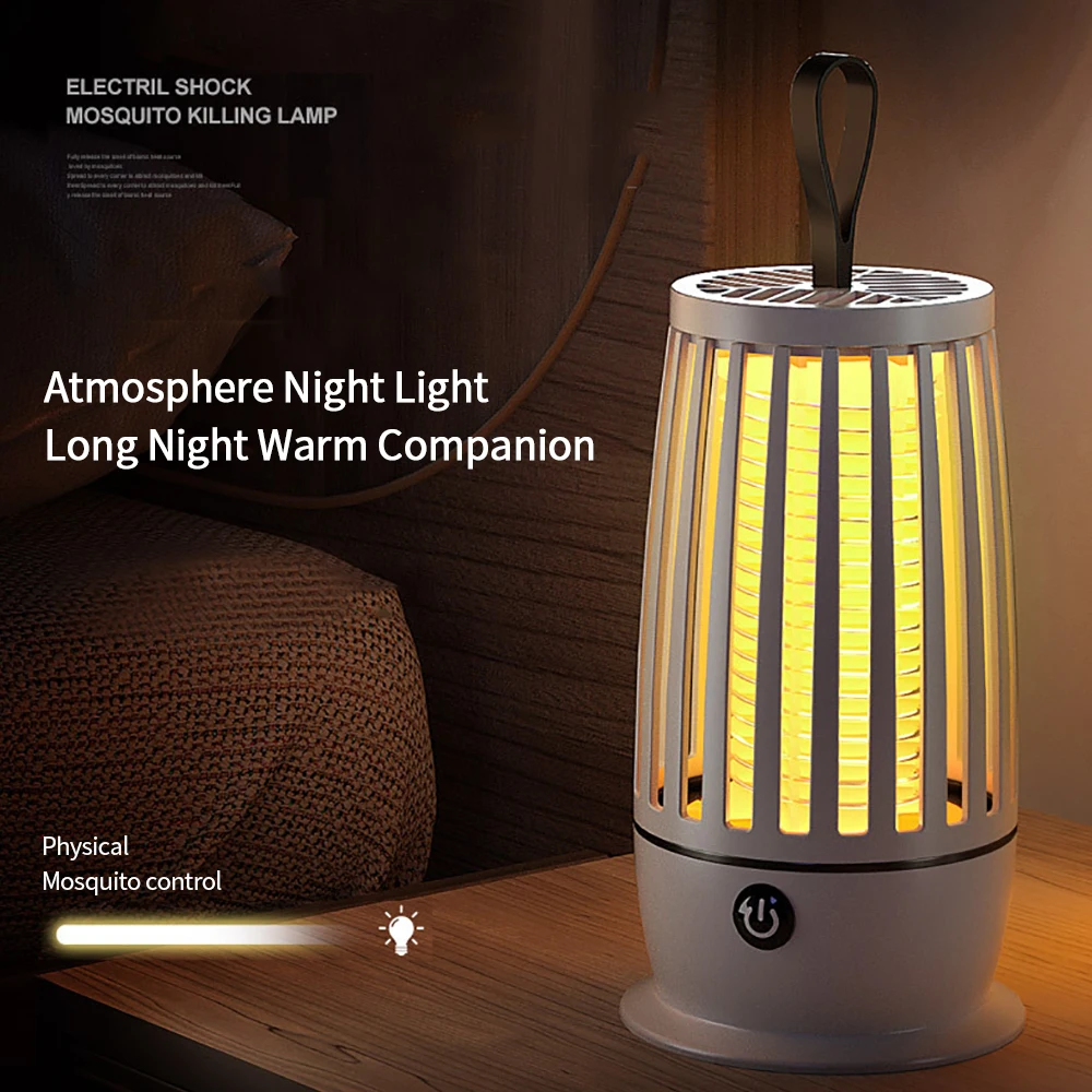 Portable USB Rechargeable Electric Mosquito Killer Lamp Summer 365nm UV Radiationless Insect Trap Mute Fly Trap Outdoor Supplies