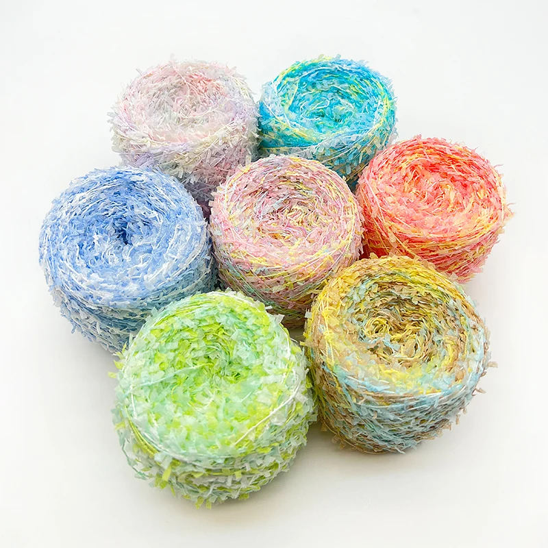Yomdid 50 G/stk Gradiënt Polyester Breigaren Kleurrijke Vlinder Papier Garen Kleding Hoed Sjaals Diy Decor Draad Gehaakt Garen