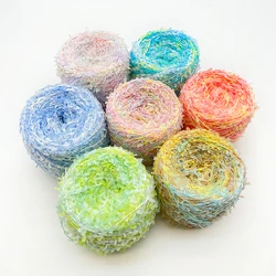 YOMDID 50g/pc Gradient Polyester Knitting Yarn Colorful Butterfly Paper Yarn Clothing Hat Scarves DIY Decor Thread Crochet Yarn