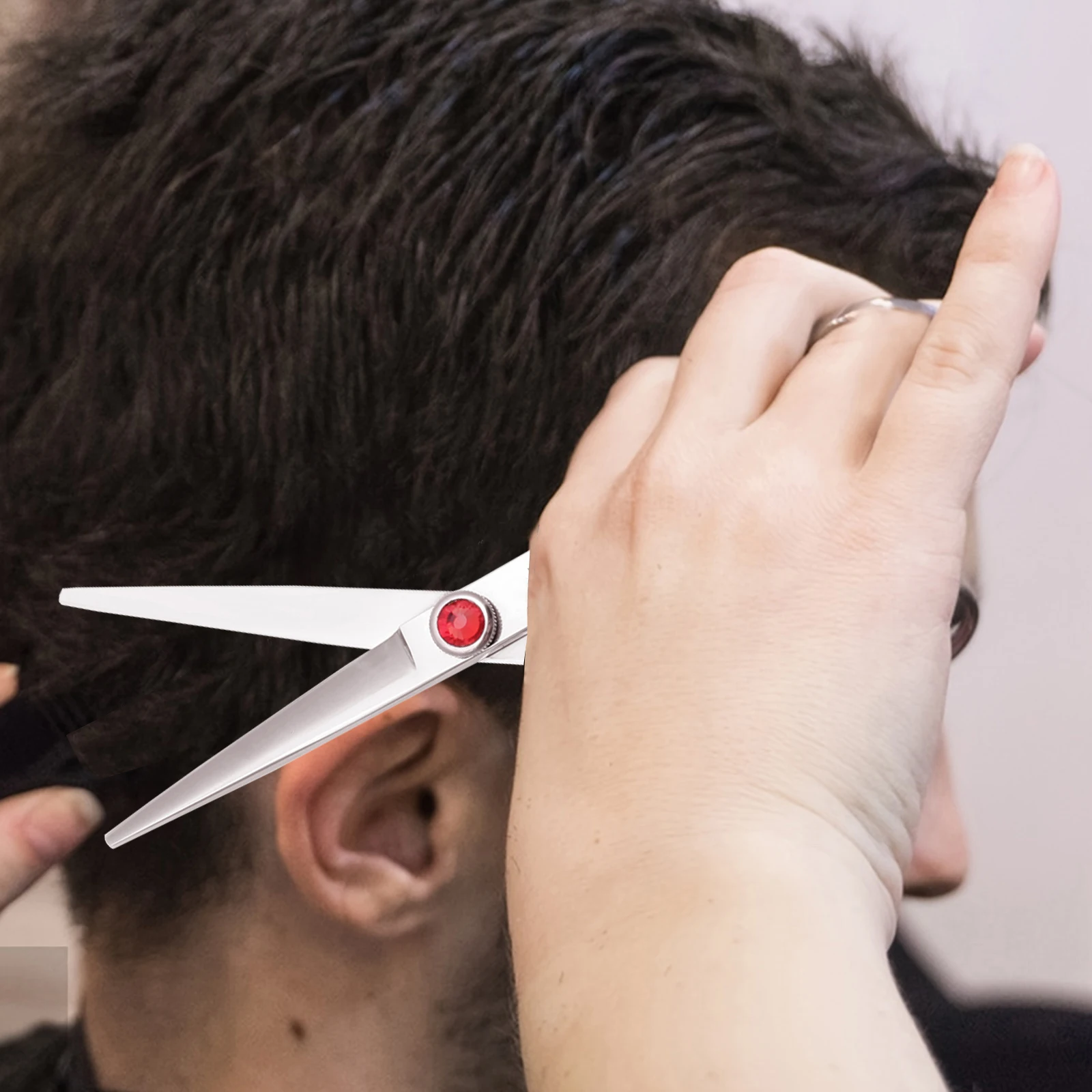 Haarschere 5" 5,5" 6" Japanische Edelstahl-Friseurschere Glänzende Haarschneideschere 1 Stück Friseursalon-Haarschneideschere Z9013 – Detail 6