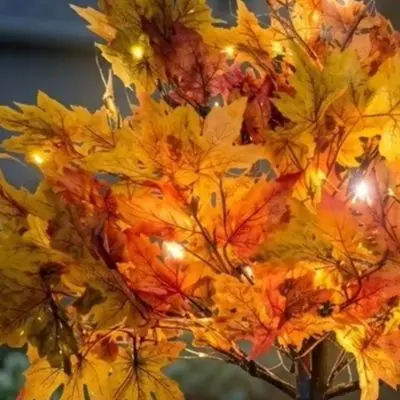 Light Up Autumn Maple Tree Ornament LED Artificial Foliage Decor For Home Party Event Centerpiece Seasonal Decoration