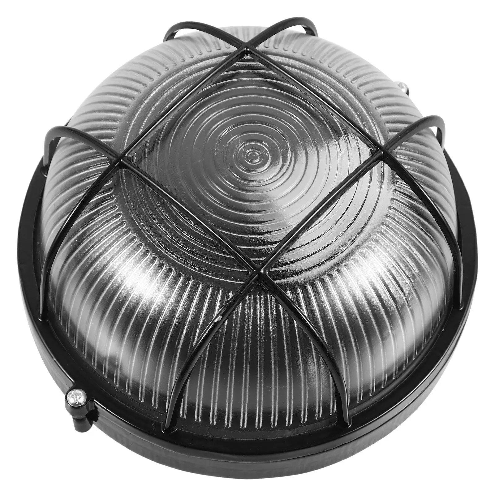 Glass Wall Lamp Shade Iron Glass Stripe Pattern Decorative Home Outdoor Patio Wall Light Cover Moisture Proof