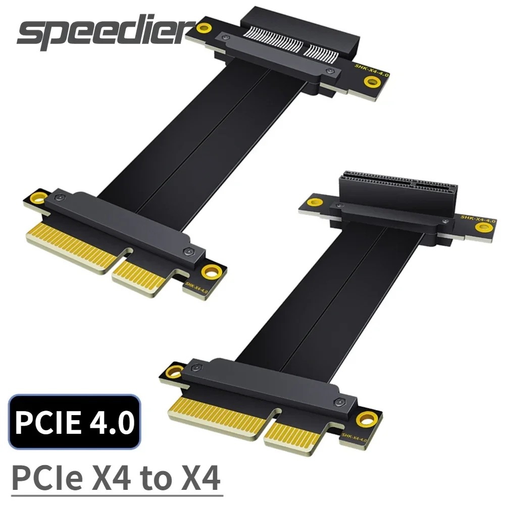 

PCI-E x4 Райзер PCIE 4,0 4X кабель PCI Express Райзер карта PCI E X4 под прямым углом Gen4 адаптер для материнской платы GPU SSD удлинитель преобразователь