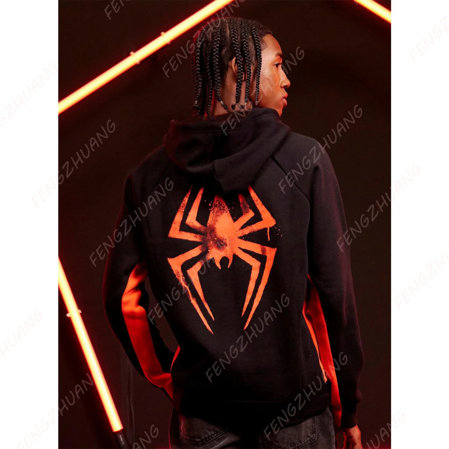 Marvel Spider-Man Miles Morales Hoodie Oversized Fashion Long Sleeve Hoodie Unisex Loose Casual Hoodie Pullover Sportwear