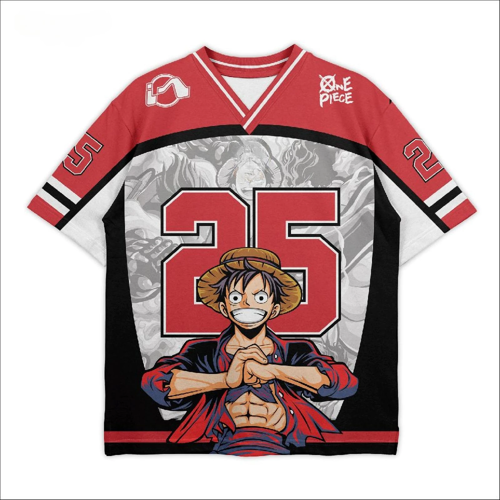 25 Jersey One Piece Luffy Anime Y2k Korean Style Kpop Baseball Hockey T-shirt Fashion Streetwear Anime Daily Unisex Tops Tees