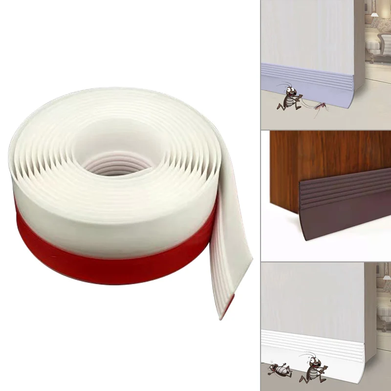 Self-adhesive Door Sealing Strips Rubber Windproof Warm Door Bottom Seal Strip Soundproof Insect Proof Silicone Sealing Tape
