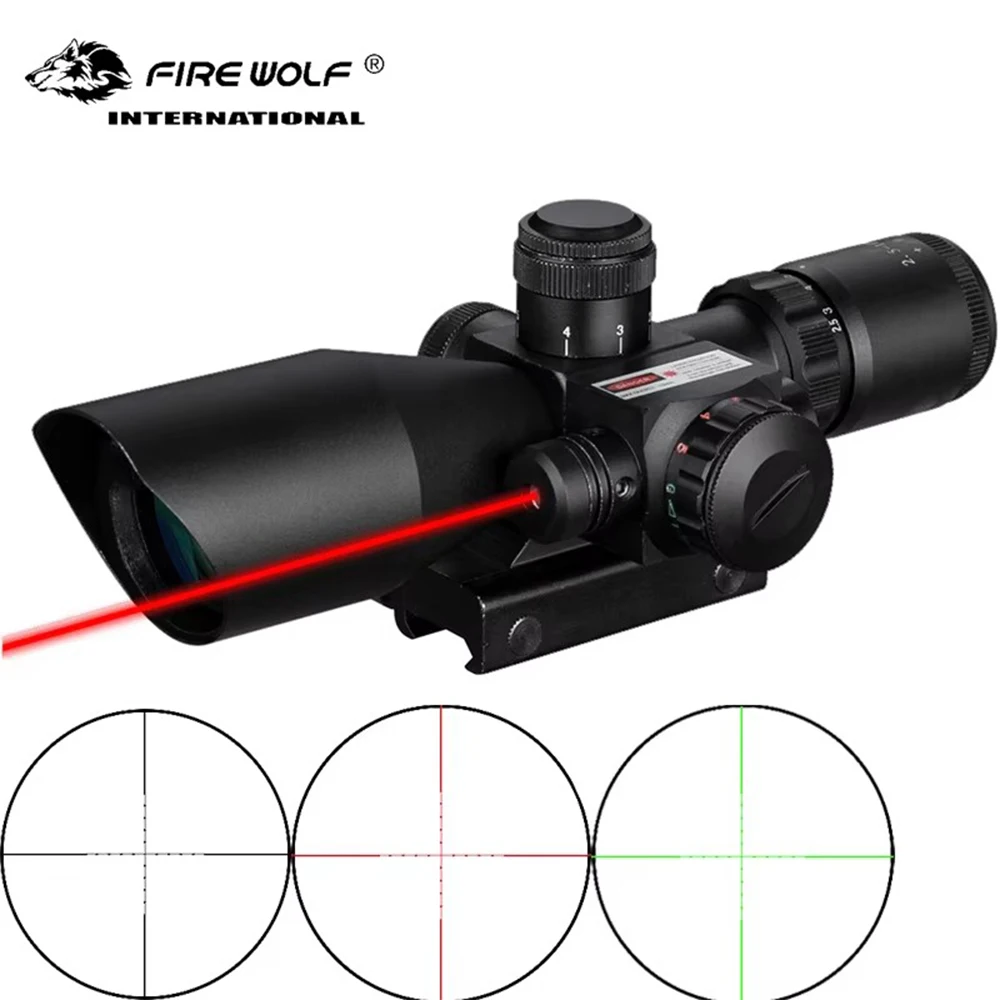 

Оптический прицел Fire Wolf 2.5-10X40 для охоты, тактический, с красной/зеленой подсветкой и красным лазером, для пневматического оружия, прицел-монокуляр для охотничьего ружья