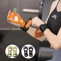 Cowhide Fitness Gloves Cute Bear Women Hand Protector Deadlift Weightlifting Powerlifting Palm Guard Non-slip Wrist Support