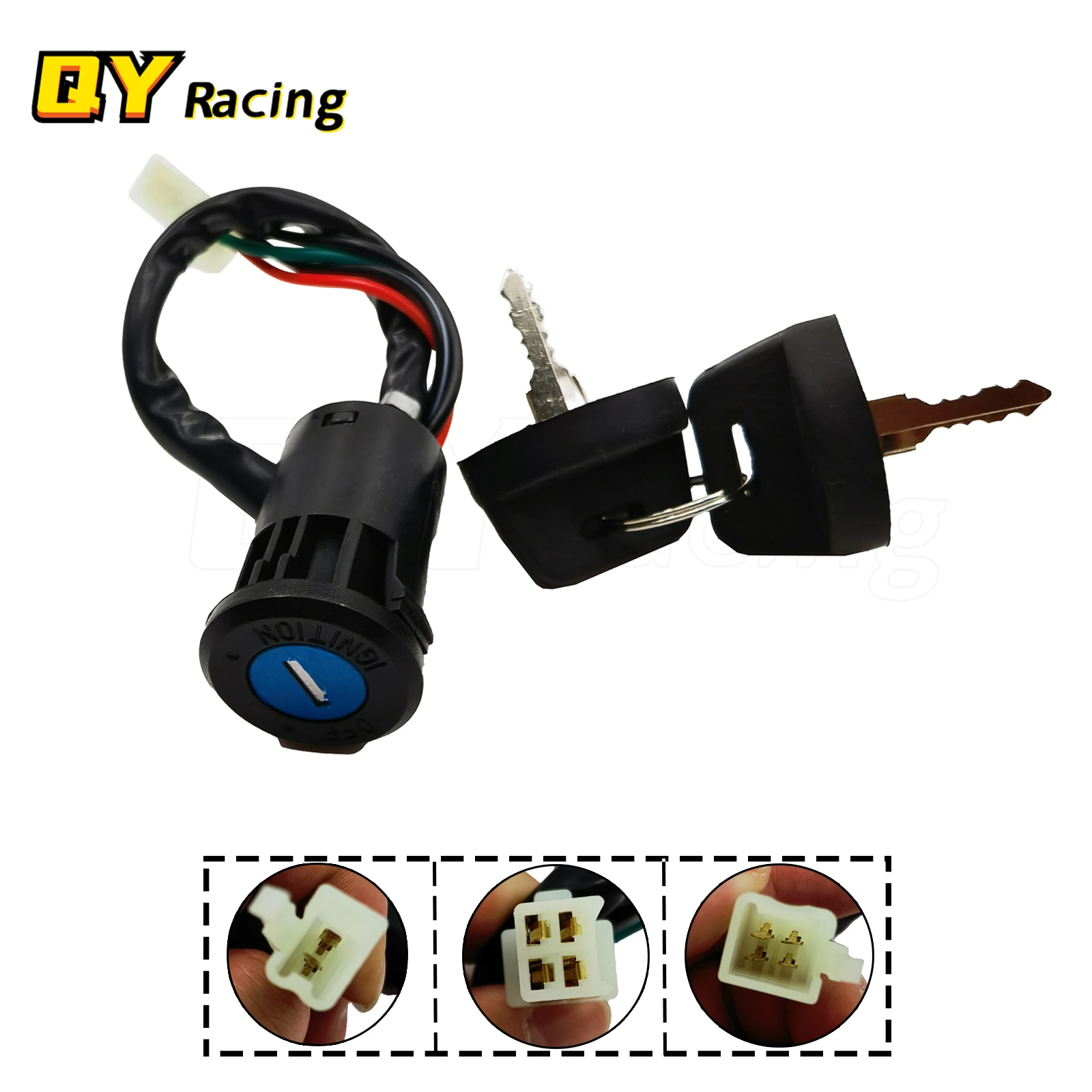 

4&2 Wires Universal 2 Ignition Keys Start Switch Door Lock Key Motorcycle Accessories for ATV Go Kart Scrambling Motorcycle