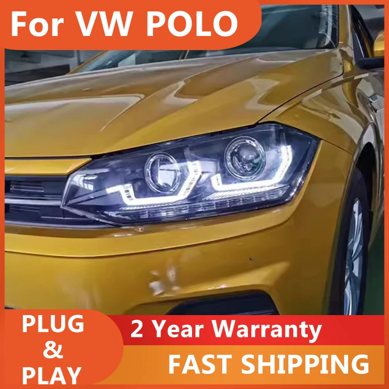 

Автомобильные аксессуары для VW Polo фара 2019-2020 Volkswagen Polo головной свет DRL указатель поворота ближнего и дальнего света линза проектора