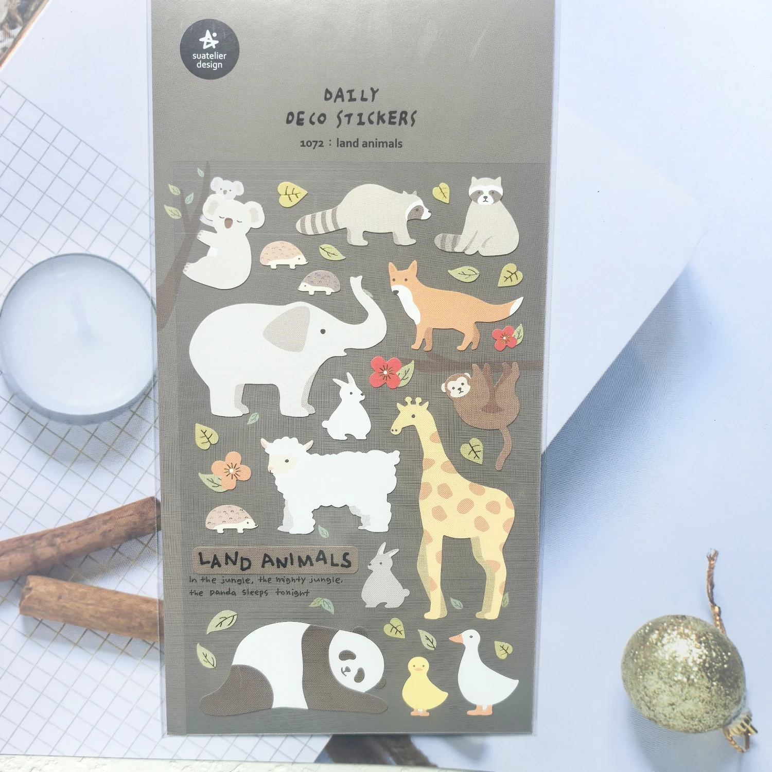 Korean Import Suatelier Land Animals Stickers Scrapbook Decoration Stationery DIY Stickers School Office Supplies 1072