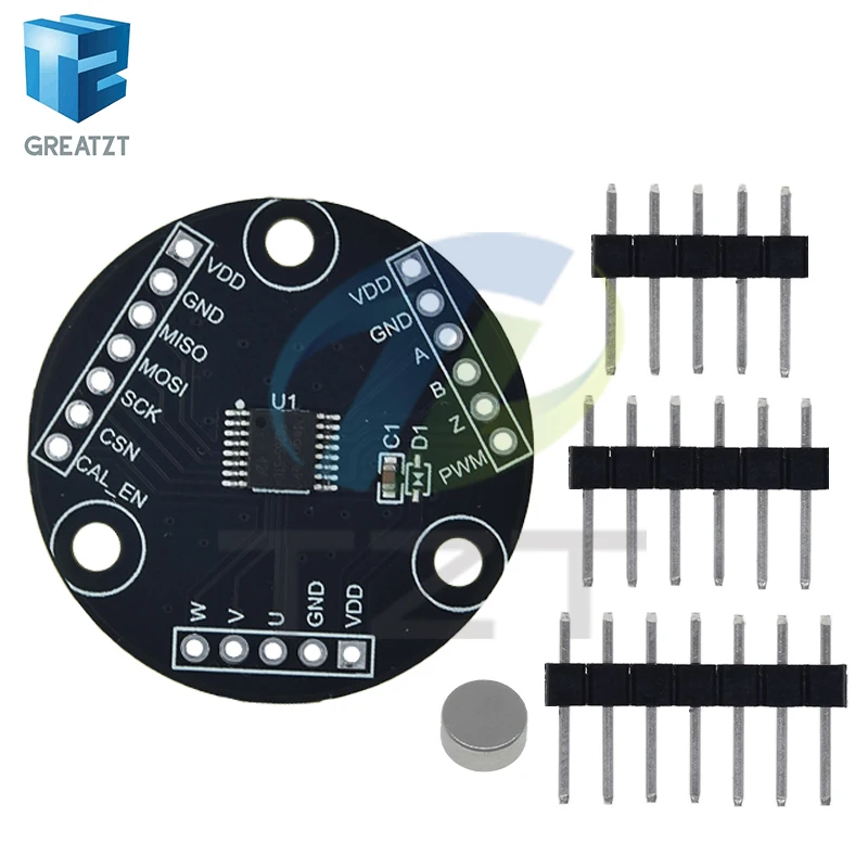 GREATZT MT6826S Hochpräziser Hochgeschwindigkeits-Magnetencoder Magnetischer Induktions-Winkelmess-Sensormodul für Arduino