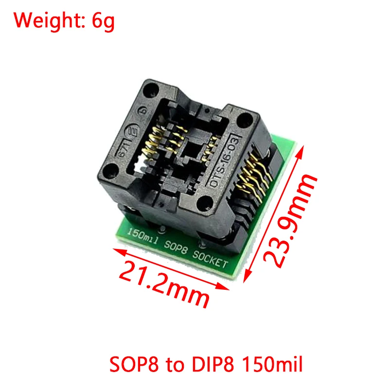 Soic8 sop8 bis dip8 breit körper sitz breit 150/200mil programmierer adapter buchse blau sa602 ic test umwandlung brenner