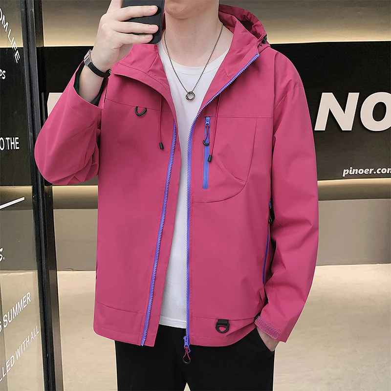 

Couples Outdoor Spring Autumn Jaet Thin Waterproof Windproof Fiing Mountain Climbing Men's Women's Casual Loose Fit Long ...