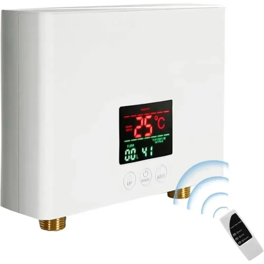 

HAOYUNMA Mini Electric Tankless Water Heater Constant Instant Hot Water Heater with Remote Control Digital Display on Demand Hot