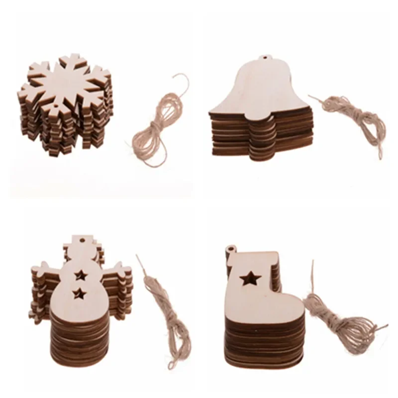 

10pcs Unfinished Wooden Deer Christmas Gift Tags Christmas Tree Ornaments for Christmas Decoration and DIY Craft Making