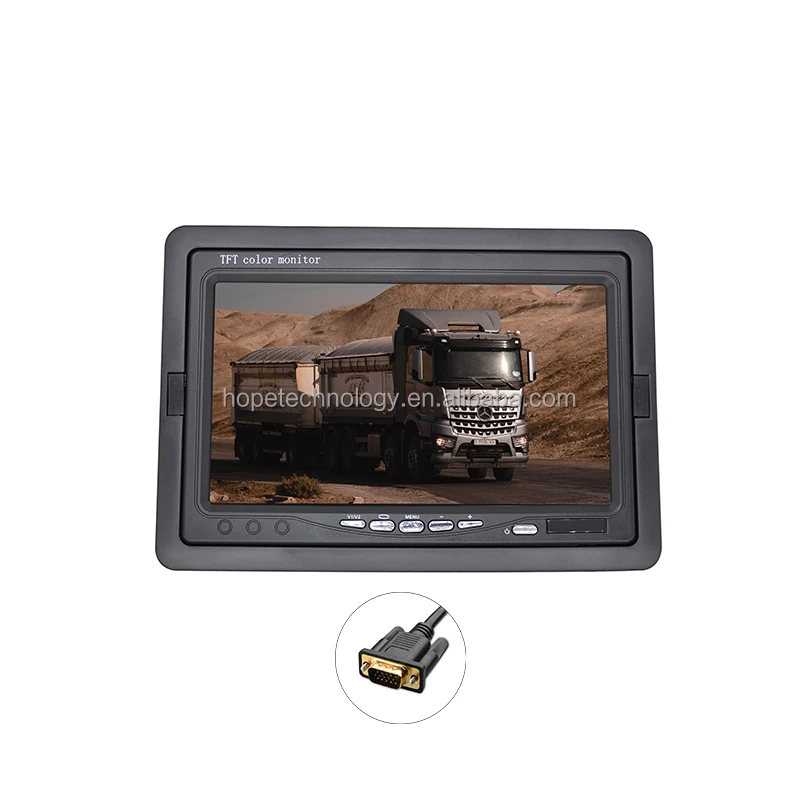 Heißer Verkauf 1024x600 Quad Display 7 Zoll Monitor TFT LCD Rückansicht Lkw Bus Auto Monitor