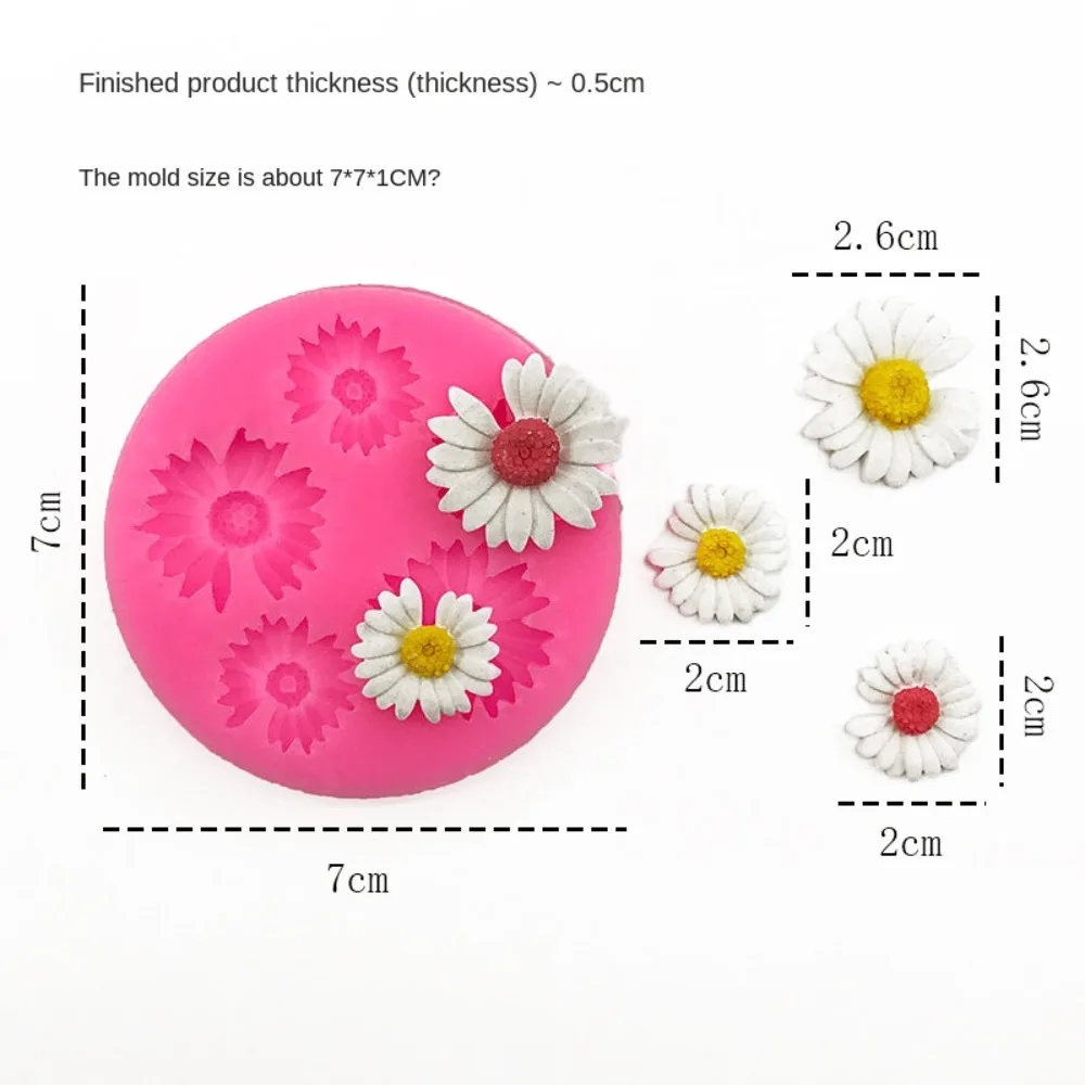 3D Flower Silicone Mold Fondant Craft Chocolate Cake Decoration Daisy Baking Tool Sugar Soap Mold Candle Mold Home Kitchen DIY