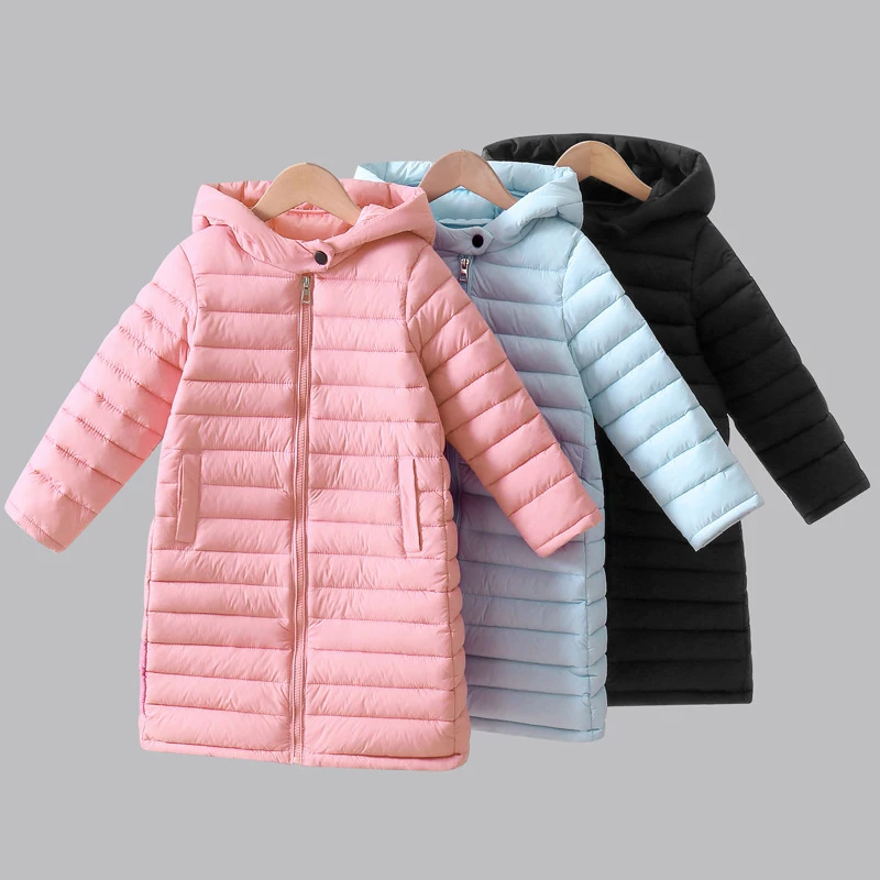 Chaquetas de algodón para niños, chaquetas de invierno para niños, abrigos largos con capucha para niñas de 4 a 10 años, ropa de abrigo larga para niños y adolescentes, traje de nieve grueso para chico