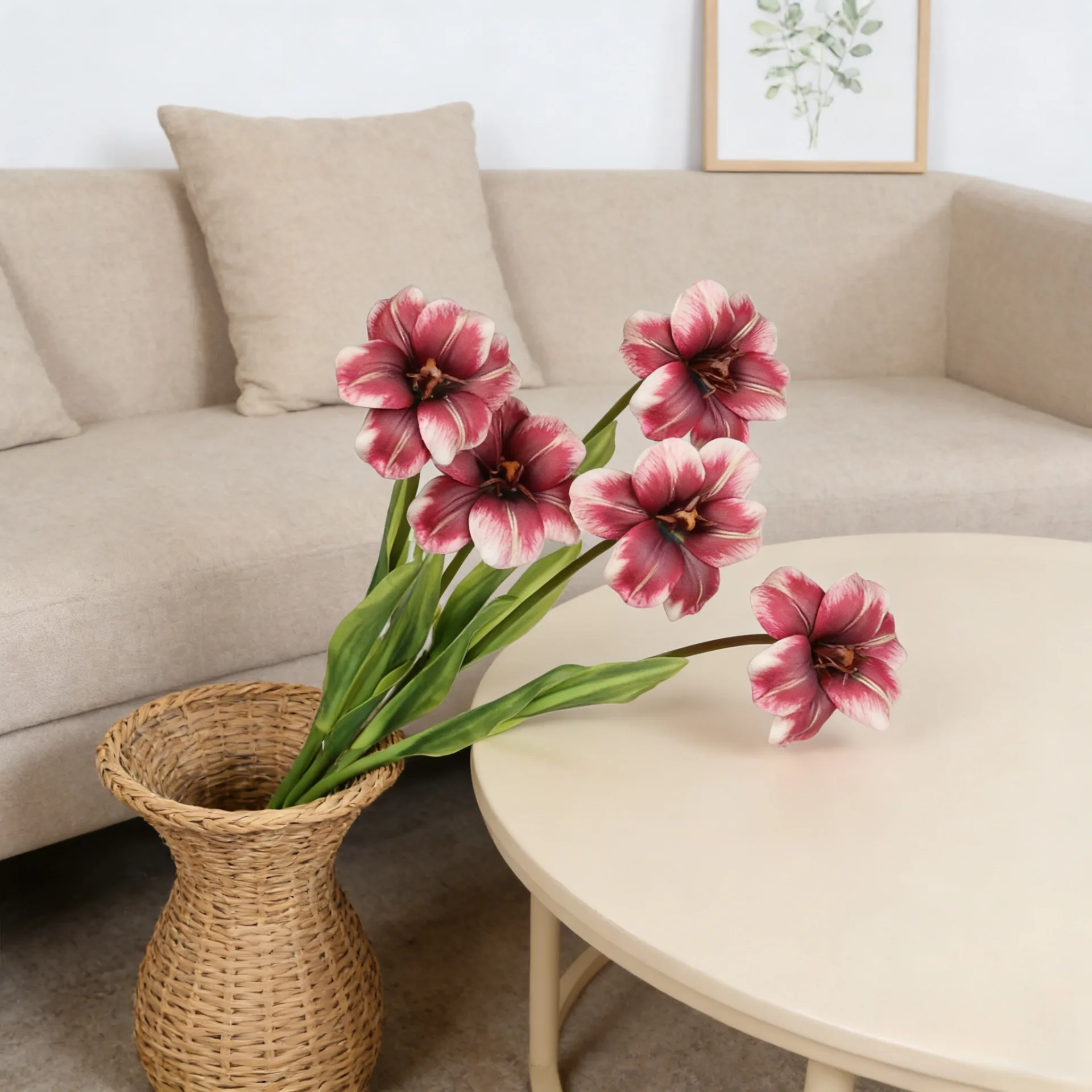 

21,7-дюймовый искусственный улыбающийся открытый тюльпан для свадебного букета, дома, сделай сам, цветочный настенный декор для окна, реквизит для фотосъемки