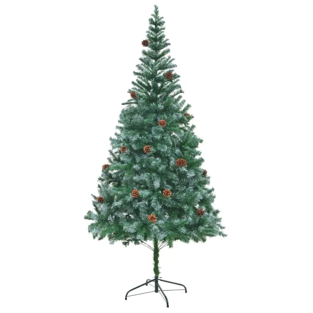 210 cm Artificial Christmas Tree with Pinecones - Festive Holiday Decoration for Home & Office