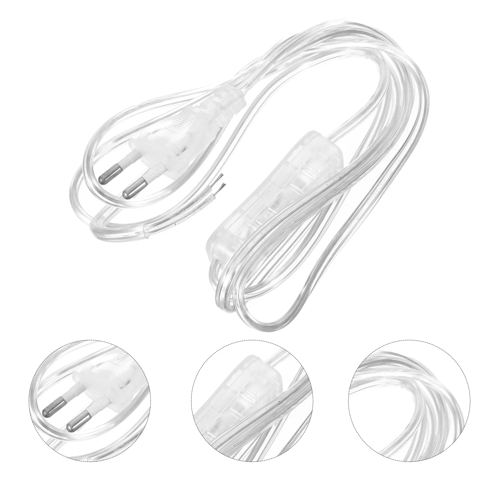 Transparent European Plug Power Cord 1 8M Clear Extension Cord Indoor Replacement Lamp Wire Durable PVC Copper Voltage 220V For