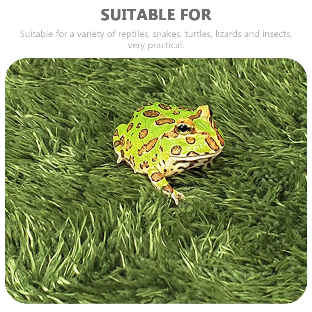 

Fake Lawn for Reptile Terrarium Cushion Green Washable Artificial Grass Mat for Lizard Snake Turtle Habitat Decor Crawl Pets