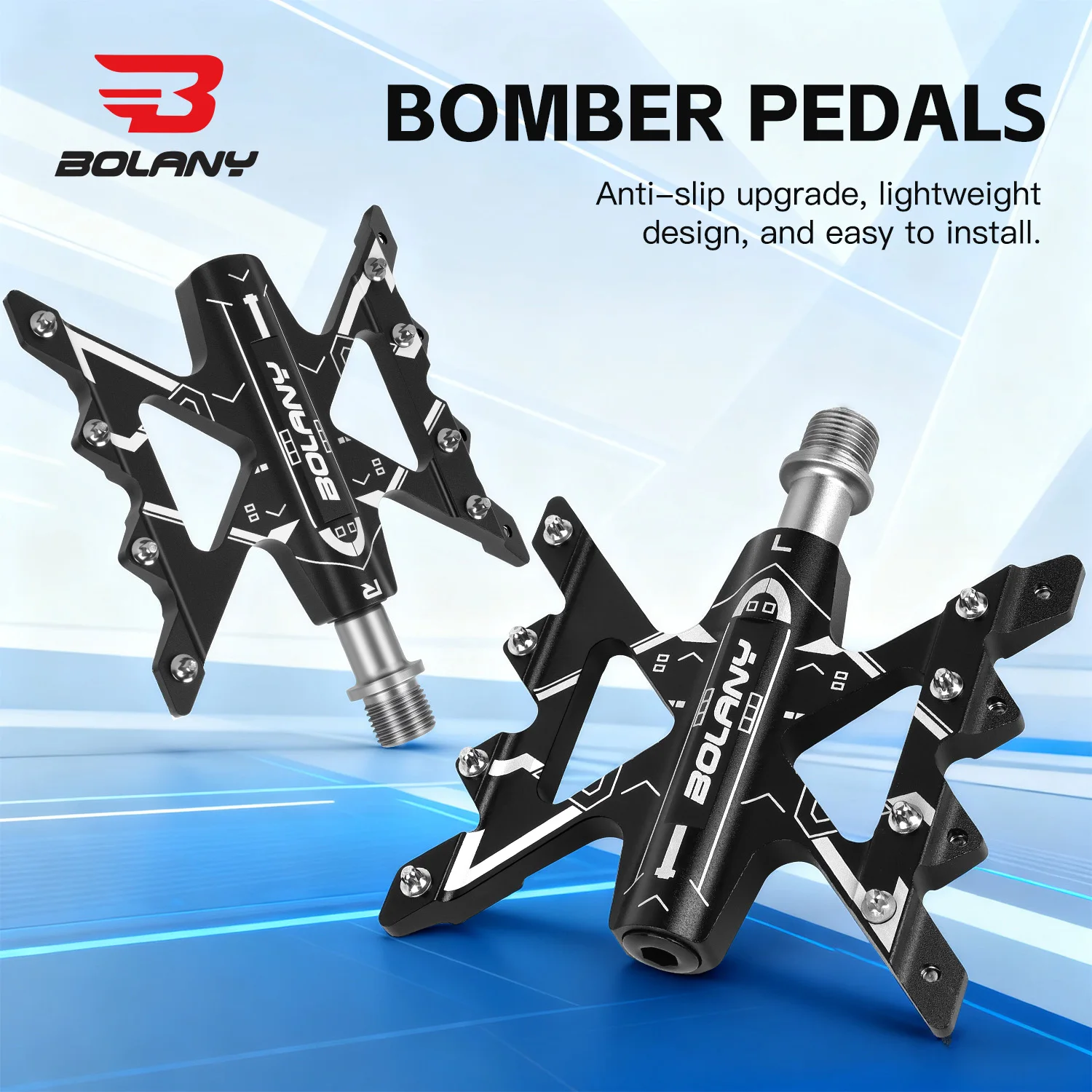 BOALNY Bicycle Pedals 3 Bearings Ultralight Aluminum 16 Pins Sealed Bearing Road Mtb Pedals Non-Slip Pedal Bicycle Accessories