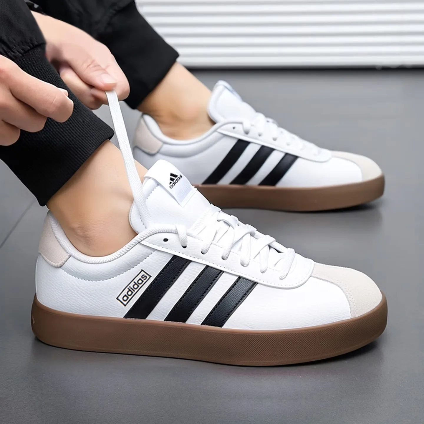Adidas Men's VL COURT 3.0 Trendy Casual Comfortable German Training White Sneakers ID6285
