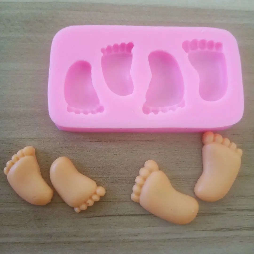 1pcs Cute 3D Baby Feet Silicone Mold Chocolate Fondant Cake Decorating Baking Tool Bakeware Pudding Baking Paste