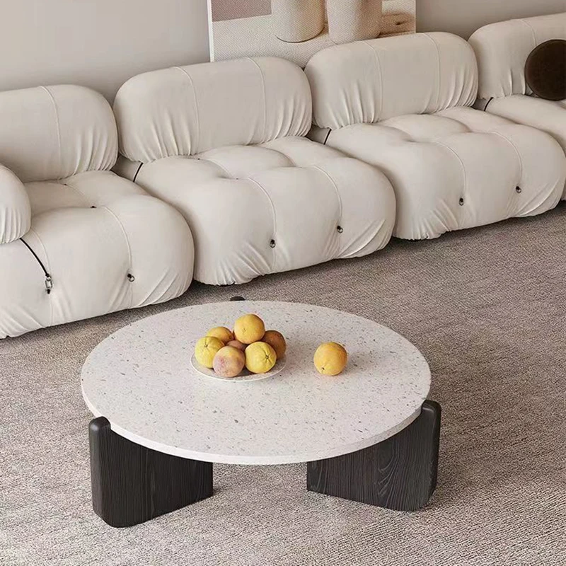 

Luxury marble top round modern multi-functional living room home coffee table