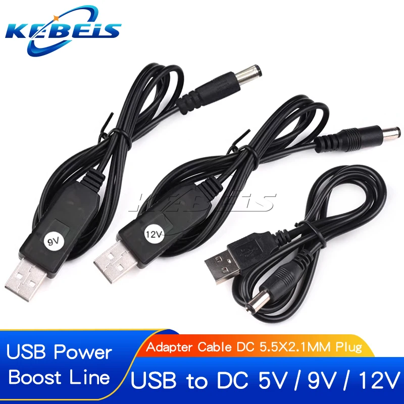 1PC USB Power Boost Line DC 5V to DC 9V / 12V Step UP Module USB Converter Adapter Router Cable 2.1x5.5mm Plug