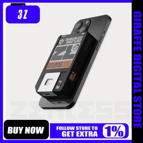 Zenless Zone Zero Magnetic Power Bank 10000mAh Fast Charging Portable Type-C (Pc-V0 Flame) for Birthday Gift Game Merchandise