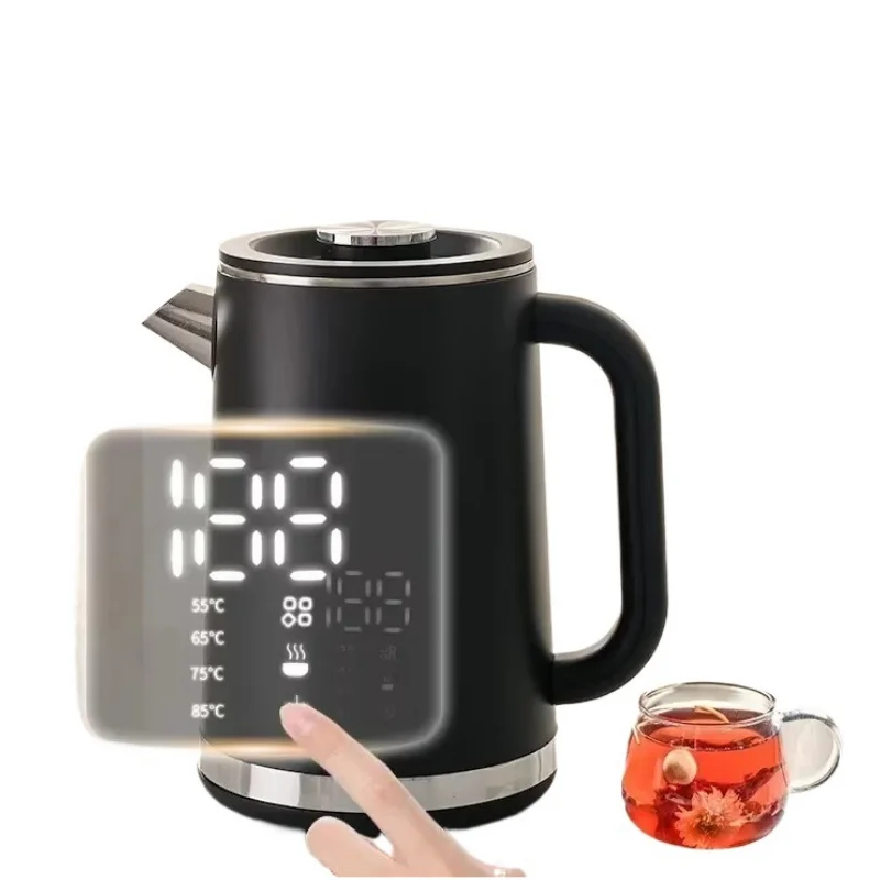 

1500W Smart Thermostatic Electric Kettle With LED Display, Auto Shut-Off & Double-Layer Insulation, 1.7L Stainless Steel Tea Pot