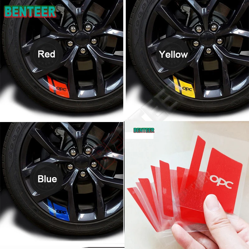 6Pcs Car Wheel Rim Vinyl Stickers For Opel OPC Astra Insignia Corsa Vectra Mokka Meriva Vivaro CrosslandX