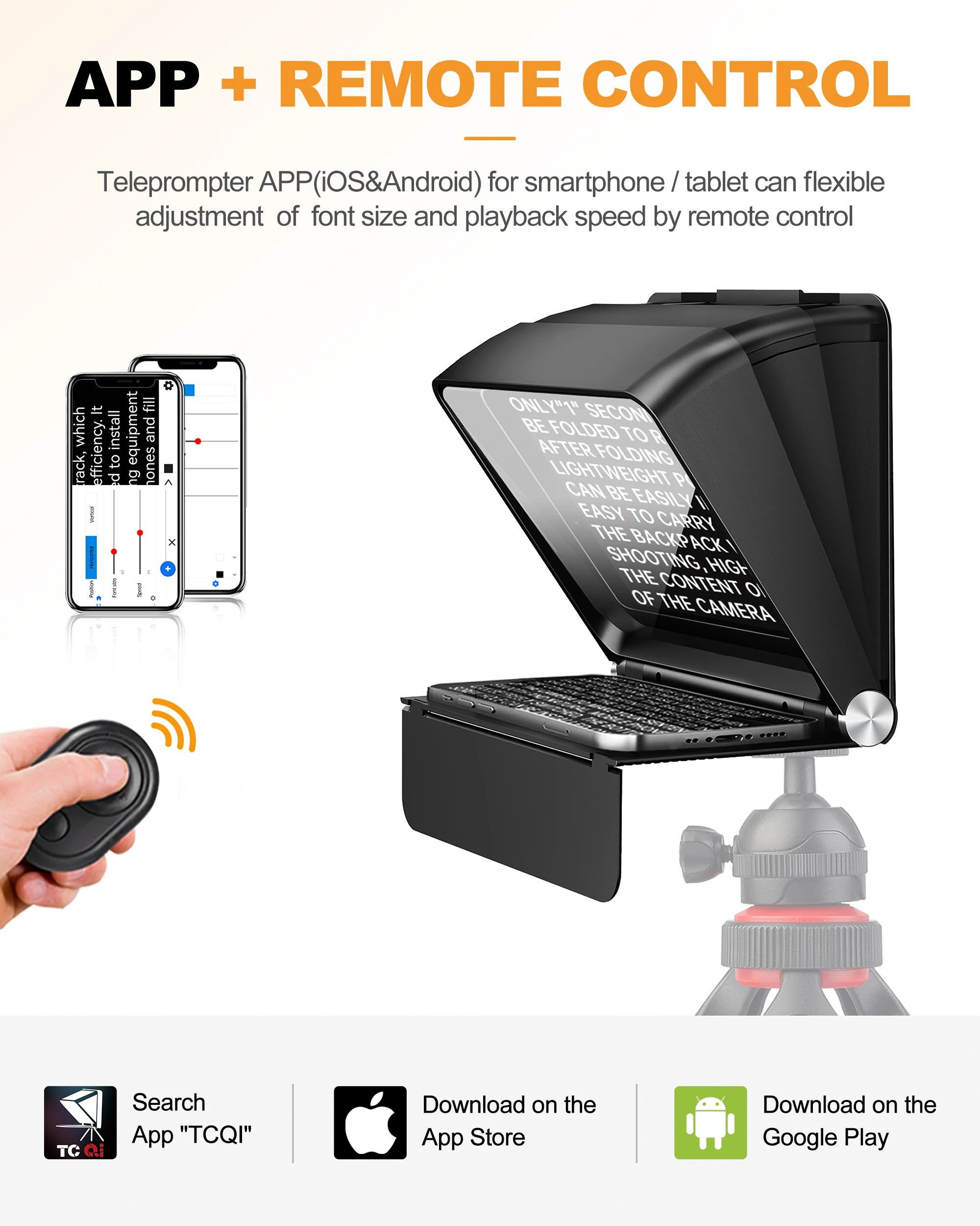 LENSGO TC7 II Teleprompter Prompter DSLR Camera Smartphone Tablet Teleprompter Live Streaming Video Record With Remote Control