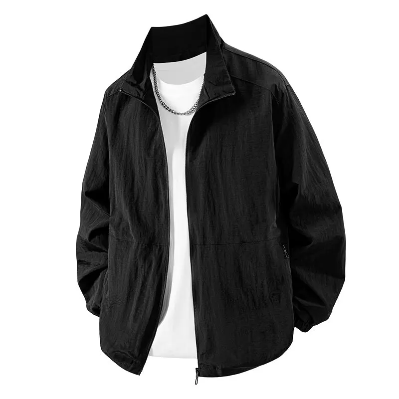 Spring/Autumn New Men's Jacket, Outdoor Lightweight Single-Layer Charge Jacket, Sports Loose Korean-Style Casual Outerwear