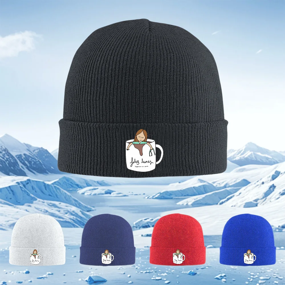 ممرضة داخل فنجان القهوة الاثنين الرجال النساء للجنسين محبوك قبعة قبعة صوفية قبعة الشتاء الحرارية الدافئة عيد الميلاد ركوب الدراجات في الهواء الطلق مرحبا