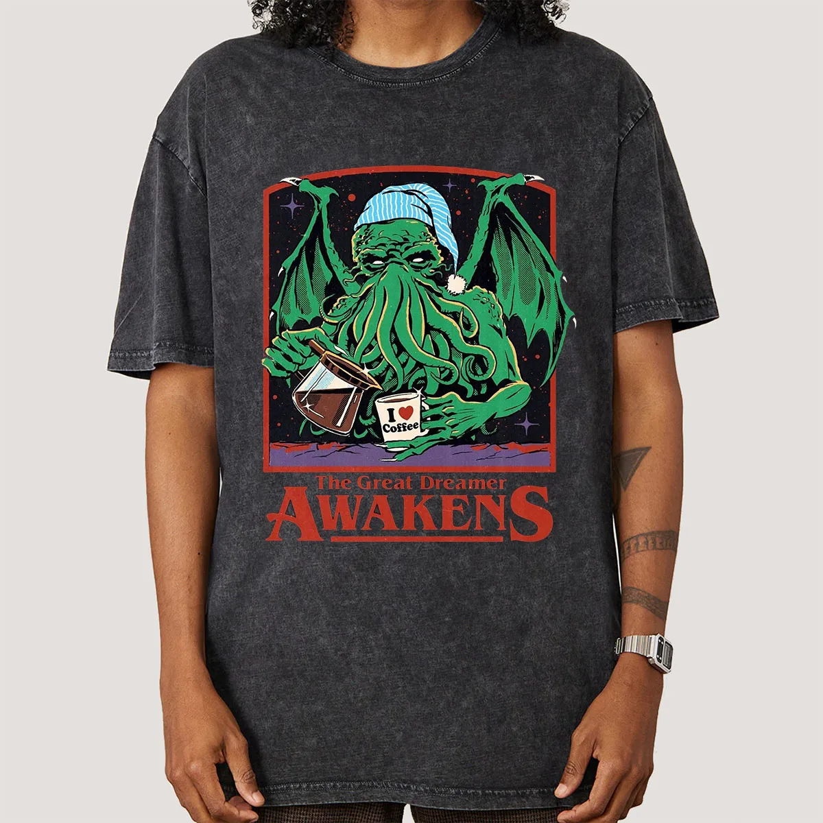 The Great Dreamer Awakens Cthulhu Ropa Hombre Y2K Men Women Unisex Harajuku T-Shirt Streetwear Retro Cotton T Shirts Tops Tees