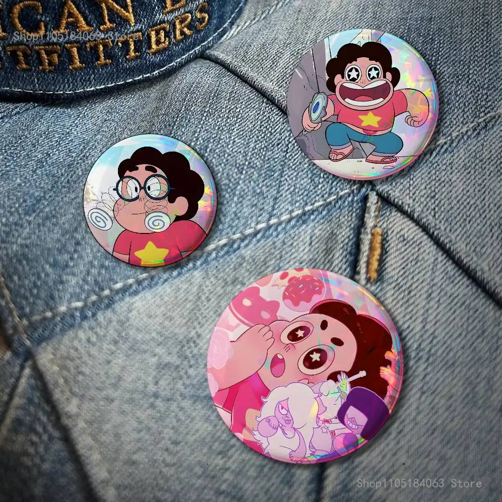 S-Steven U-Universe Creative Round Badge Button Pin Bag Decor Fans Collection Friends Gift Brooch