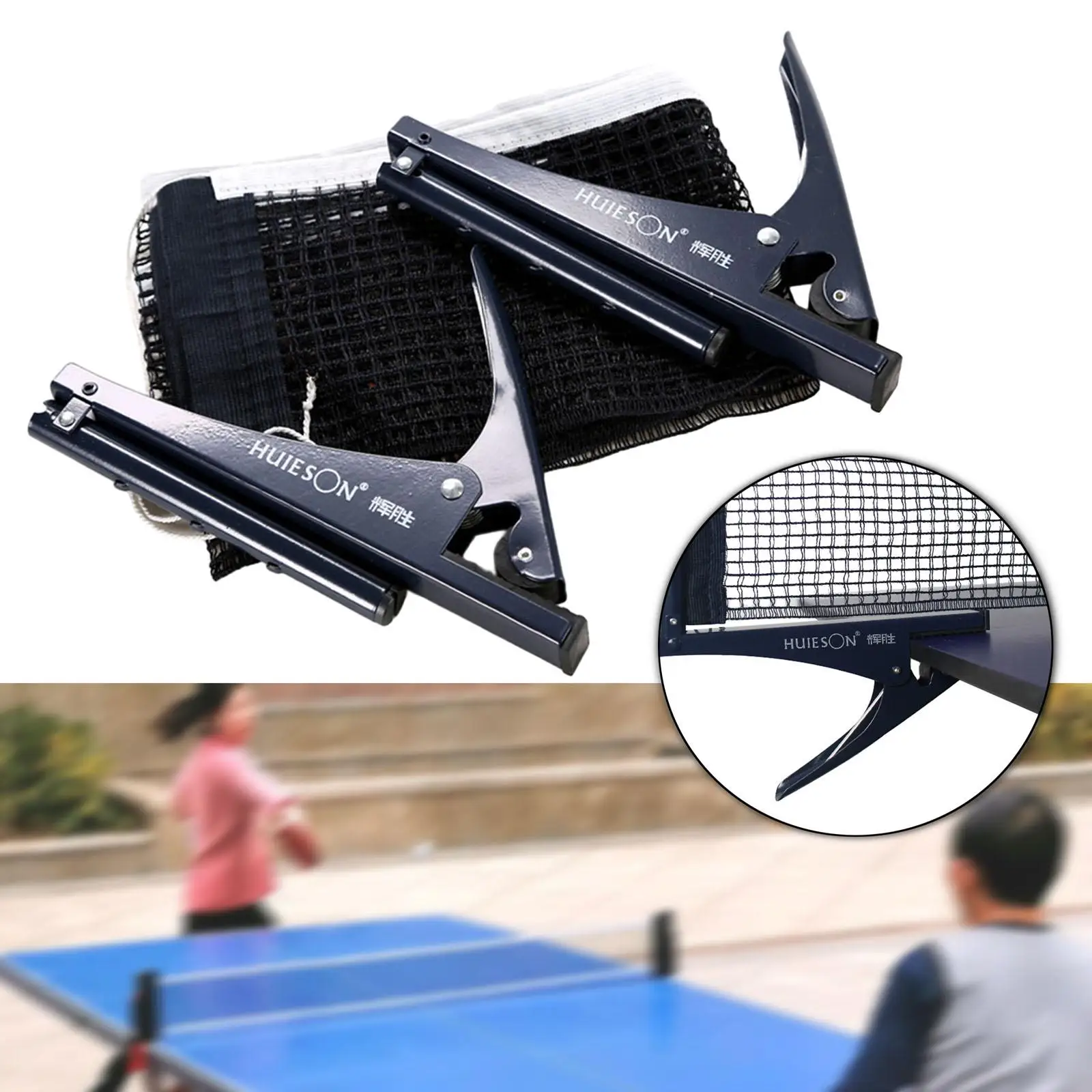 

Portable Ping Pong Net Steel Table Clamp Foldable Design for Table Tennis Set Equipment and Family Sports Play