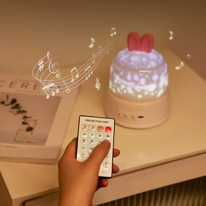 Children'S Galaxy Ocean Projection Sleep Light Cute Rabbit Projector Night Light Bedroom Party Birthday Christmas Gift