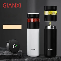 GIANXI Portable 500ML Black Water Bottle Home Stainless Steel Thermos Bottle Drink Items Vacuum Flasks Filterate Coffee Cup