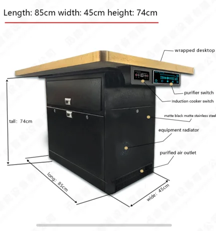 Wholesale Modern Electric Smart Multifunctional Dining Room Furniture Commercial Korean BBQ Grill Restaurant Dining Table