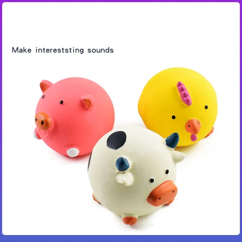 Pet Interactive Toy for Dog Cat Screaming Rubber Chicken Pig Cow Toy for Dogs Latex Squeak Squeaker Chew Training Pet Products