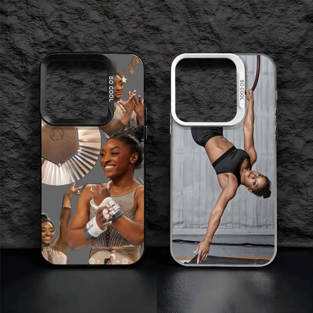 

Gymnast S-Simone B-Biles Phone Case For IPhone 16 17 15 14 12 13 Pro Max Black Color Shockproof Cover