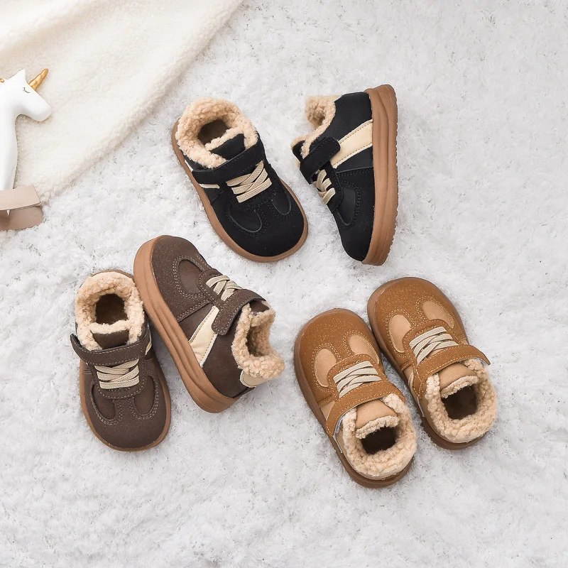 Zapatos De Mujer 2025Autumn New Kids Thick Bottom Ankle Boots Comfort Soft Bottom Boy Snow Boot Retro Versatile Girl Shoes Botas